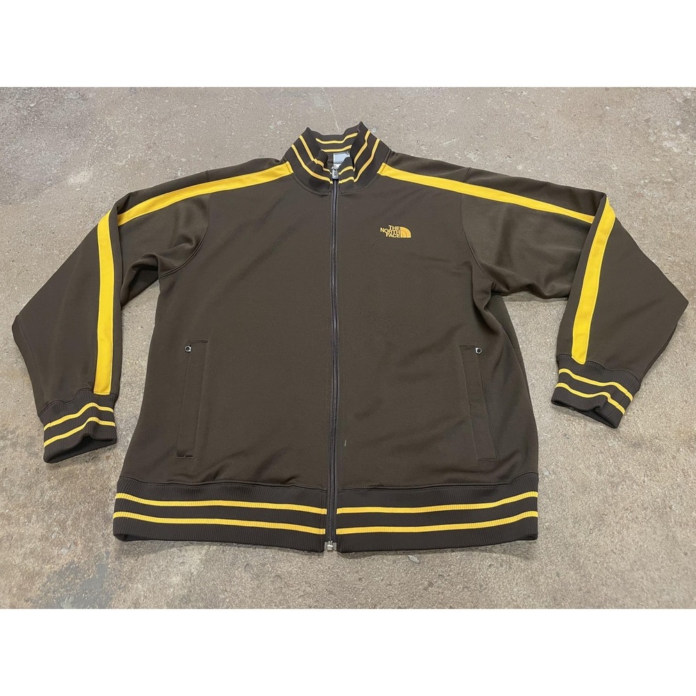 Vintage North Face Jacket Mens Large Brown Yellow 45 Series Track Full Zip 2000s